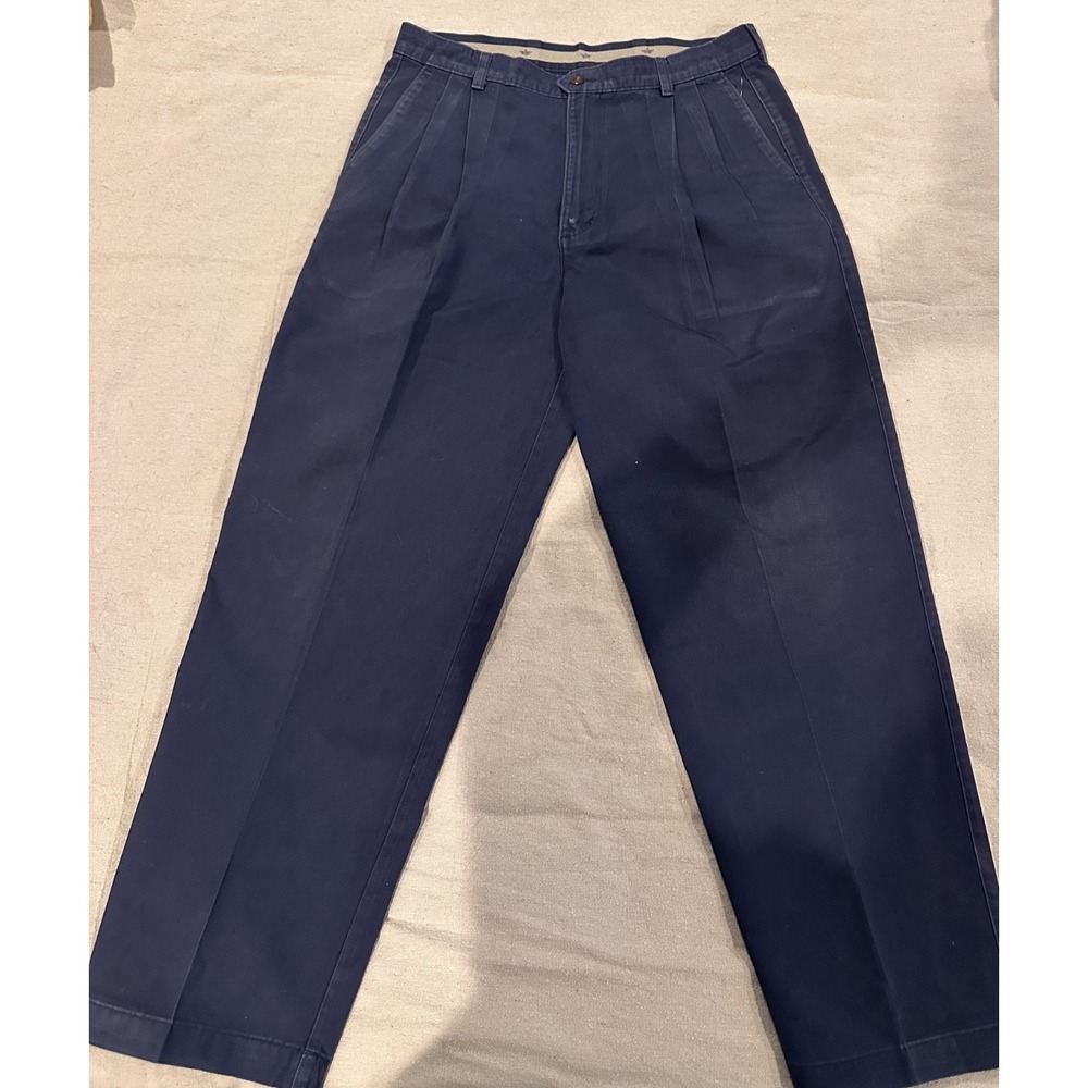 Dockers Classic Fit Navy Pleated Front Pant  34 x 29 Business Casual‎